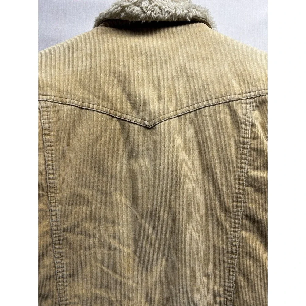 Aeropostale Corduroy Jacket Tan Sherpa Trim Medium Womens